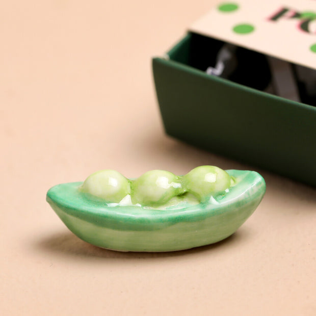 Tiny Matchbox Ceramic Tokens - Peas in a Pod