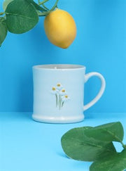 Stoneware Mini Mug - White Daisies