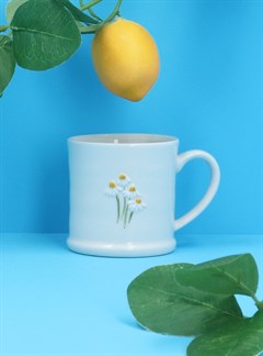 Stoneware Mini Mug - White Daisies