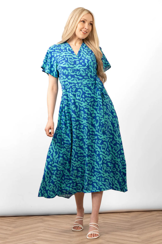 Addie Blue Wrap Dress