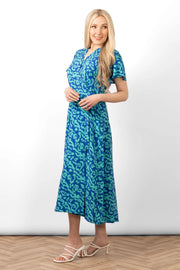 Addie Blue Wrap Dress