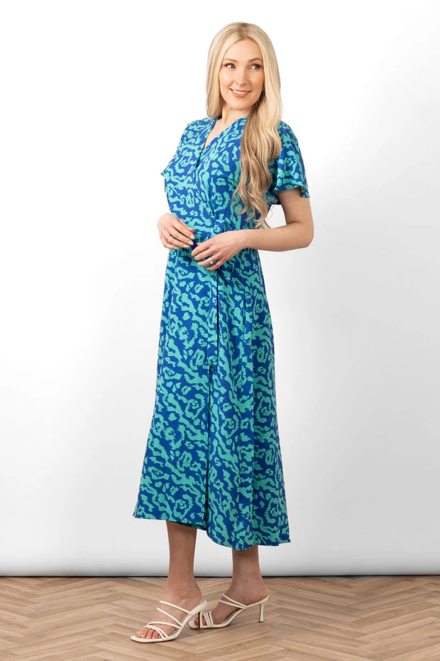 Addie Blue Wrap Dress