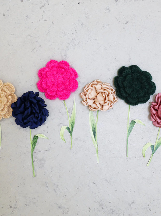 Black Colour Crochet Flower Brooches