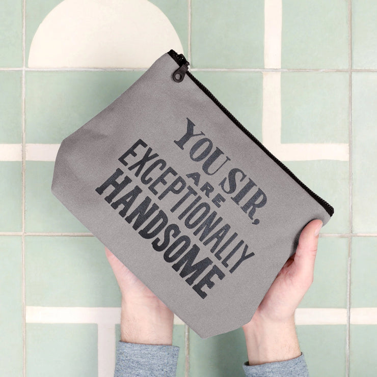 You Sir, Are Exceptionally Handsome Grey Wash Bag