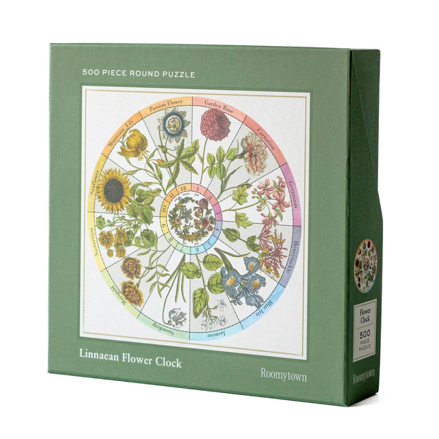 Roomytown Round Jigsaw Puzzle - Flower Clock