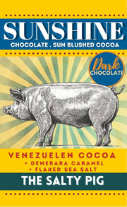 Sunshine Chocolate - The Salty Pig Dark Chocolate