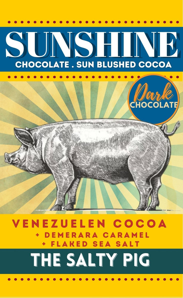 Sunshine Chocolate - The Salty Pig Dark Chocolate