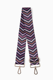 Wide Chevron Bag Strap - Black & Pink