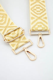 Wide Gold & Black or Cream Jacquard Bag Strap