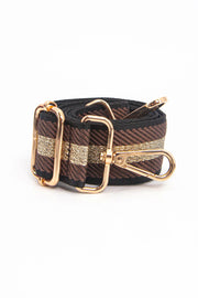 Cailean Woven Bag Strap - Tan Glitter Stripe