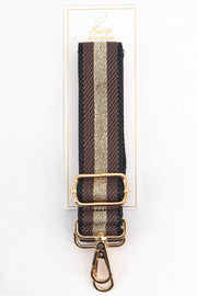 Cailean Woven Bag Strap - Tan Glitter Stripe