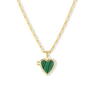 Ashiana Roxy Heart Locket Necklace - Green