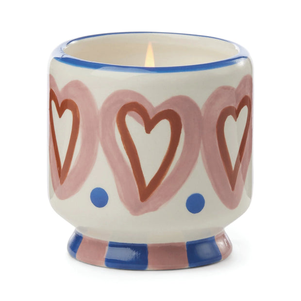 A Dopo Ceramic Candle - Hearts, Rosewood & Vanilla