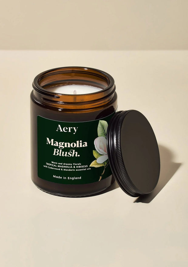 Aery Magnolia Blush Jar Candle - Magnolia, Cedarwood & Mandarin