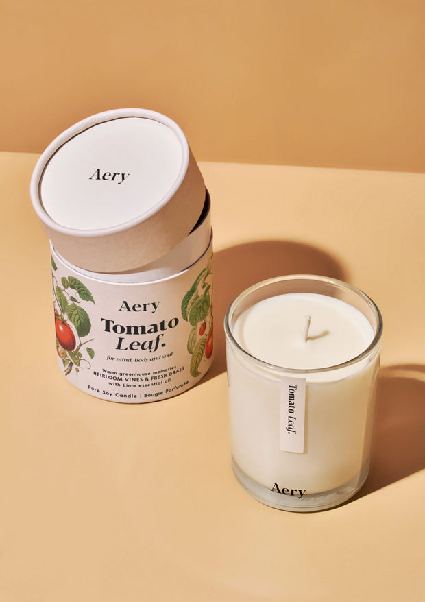 Aery Tomato Leaf Scented Soy Candle - Vines, Fresh Grass & Lime