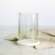 Hammered Glass Lantern With Marble Base