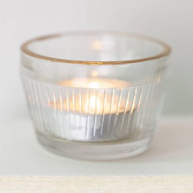 Tealight Holder with Gold Rim