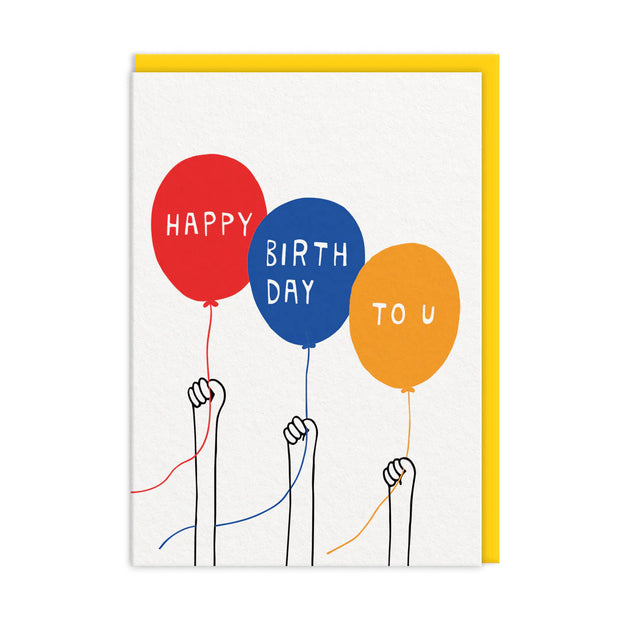 Happy Birthday To U Balloons Card