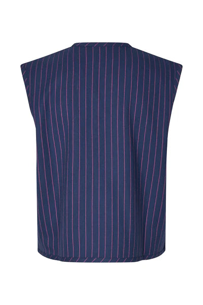 Lollys Laundrey Abbey Pinstripe Navy Waistcoat