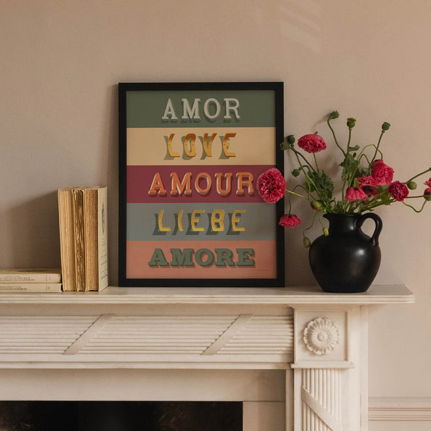 Roomytown Fine Art Prints A3 - Amor, Love, Amour