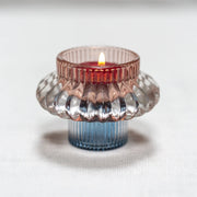 Glass Candleholder Duo - Pink & Blue