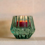 Glass Candleholder Duo - Green