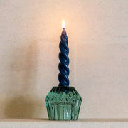 Glass Candleholder Duo - Green