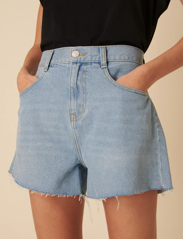 Nobody's Child Light Blue Denim A-line Shorts
