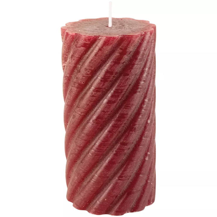 Rustic Twisted Pillar Candles - Plum