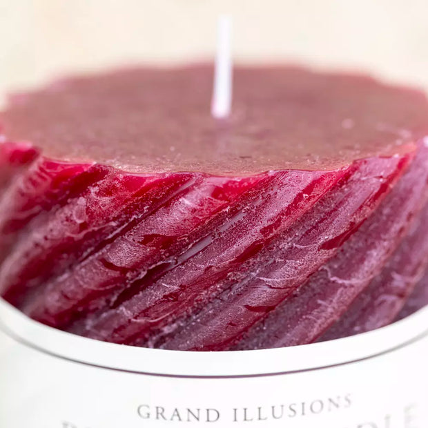 Rustic Twisted Pillar Candles - Plum