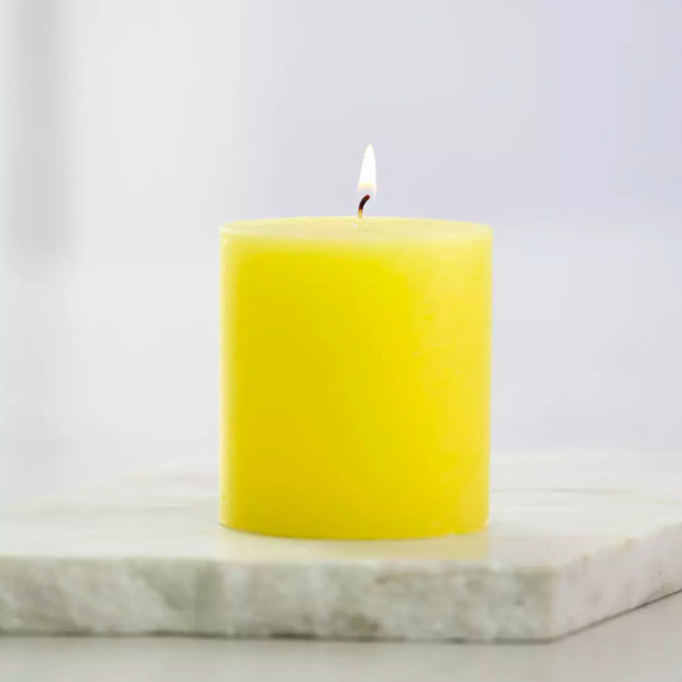 Rustic Pillar Candles - Lemon