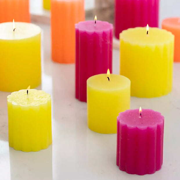 Rustic Pillar Candles - Lemon
