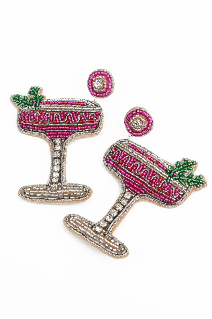 My Doris Beaded Earrings - Berry Fizz Cocktail