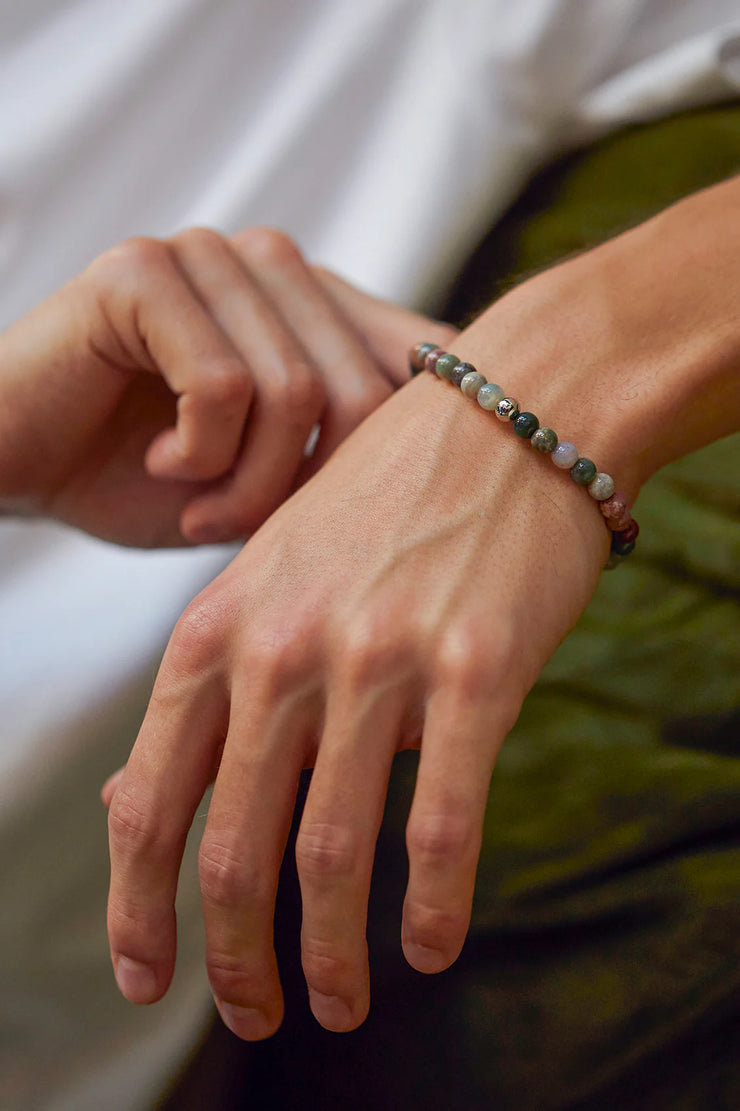 Men's Gemstone Beaded Bracelet - Tourmaline