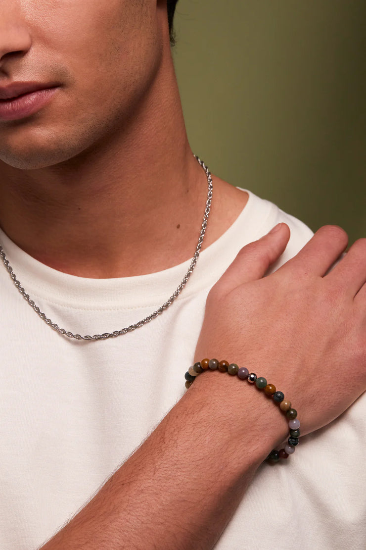 Men's Gemstone Beaded Bracelet - Tourmaline