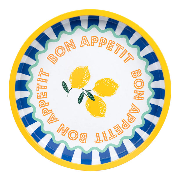 Bon Appetit Enamel Tray - Lemon