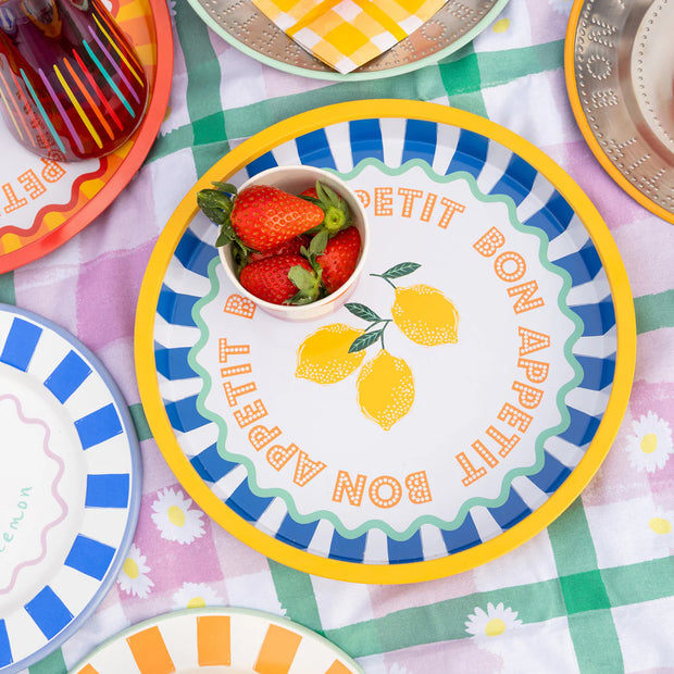 Bon Appetit Enamel Tray - Lemon