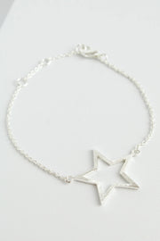 Brushed Silver Star Bracelet