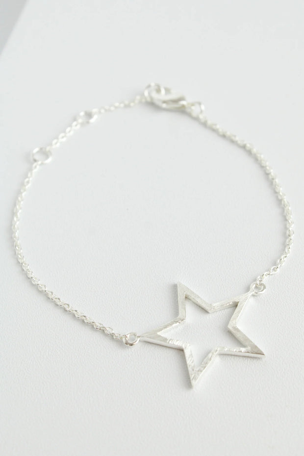 Brushed Silver Star Bracelet