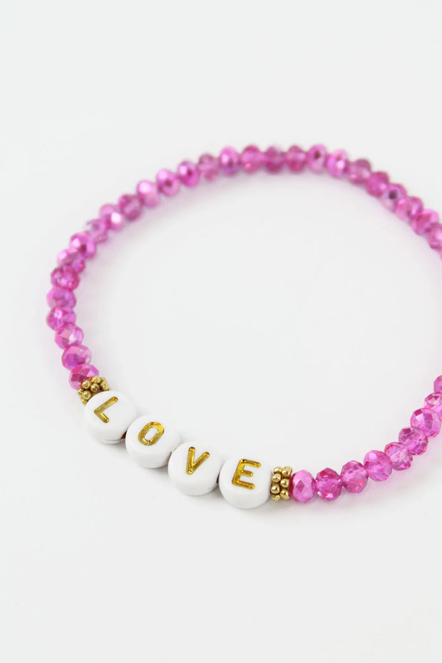 My Doris Beaded Bracelet - Pink 'Love'