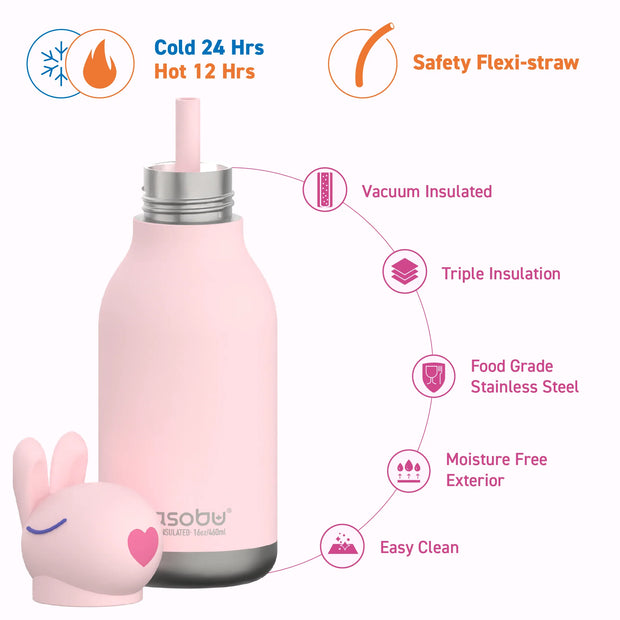 Asobu Bestie Bottle 460ml - Bunny