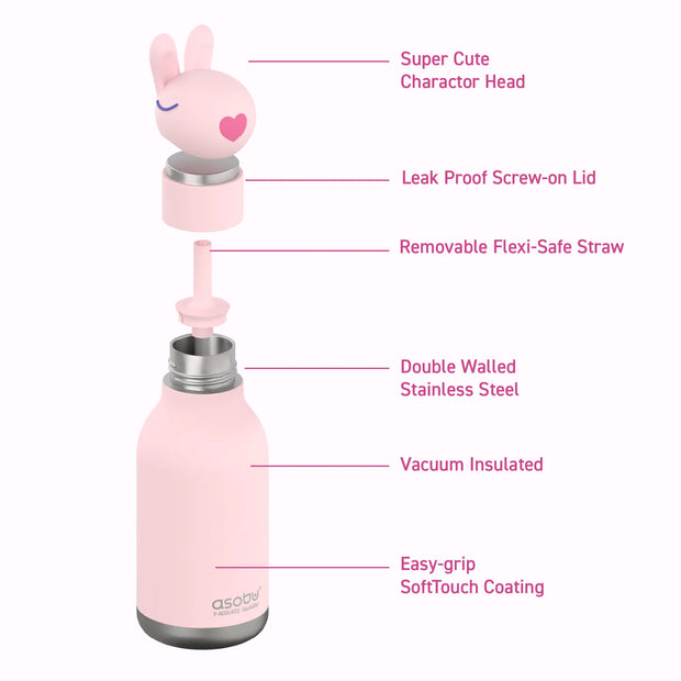 Asobu Bestie Bottle 460ml - Bunny
