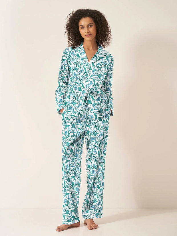 Myza Pyjama Set - Long Sleeve Trouser Boho Zebra