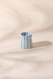 Cabana Striped Ceramic Candle - Lost At Sea