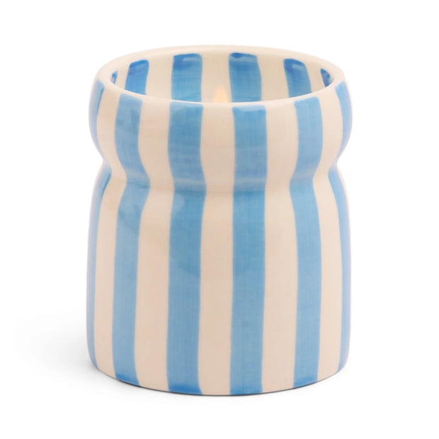 Cabana Striped Ceramic Candle - Lost At Sea