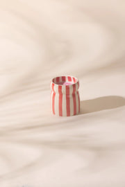 Cabana Striped Ceramic Candle - Hibiscus Bay
