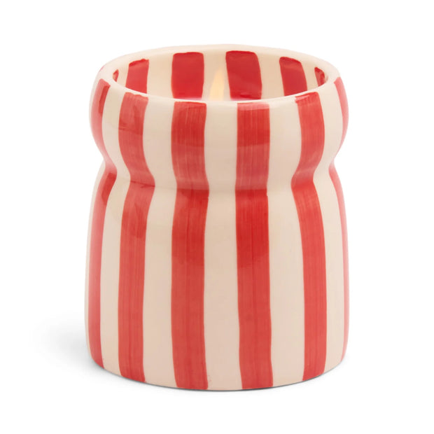 Cabana Striped Ceramic Candle - Hibiscus Bay