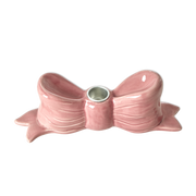 Ceramic Pink Bow Candle Holder by Rice