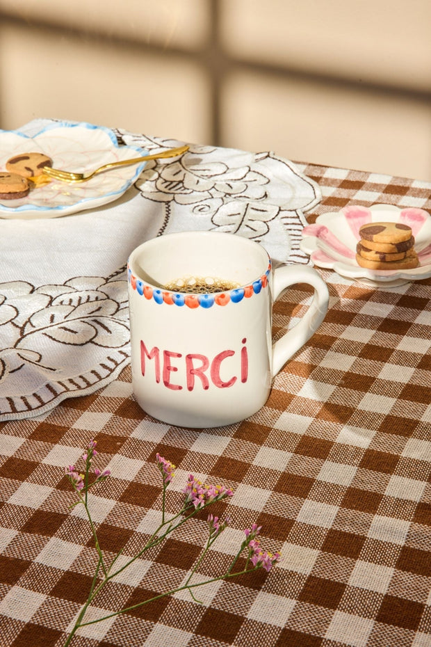 Ceramic Hand Painted Mug - Merci
