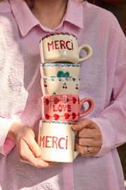 Ceramic Hand Painted Mug - Merci